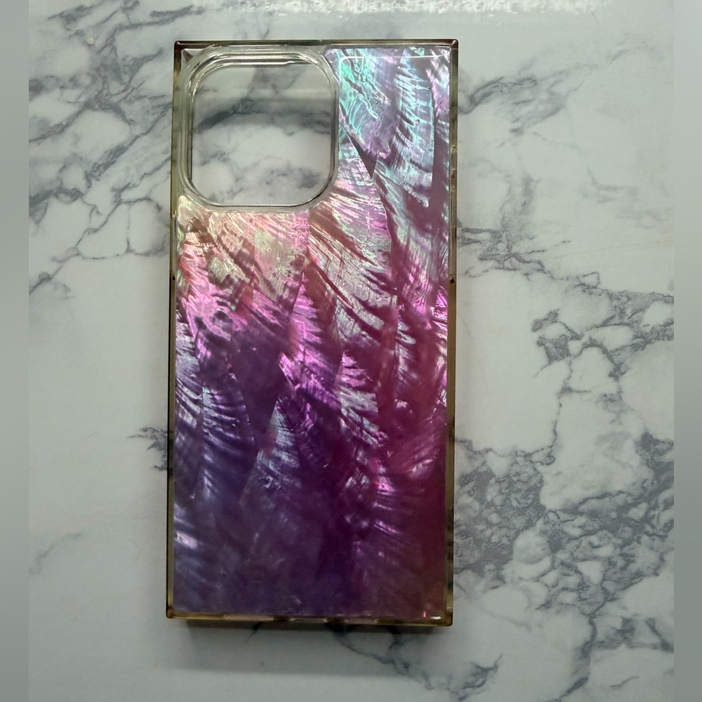 Flaunt Pink Mother of Pearl SQUARE iPhone Case - iPhone 15 Pro Max